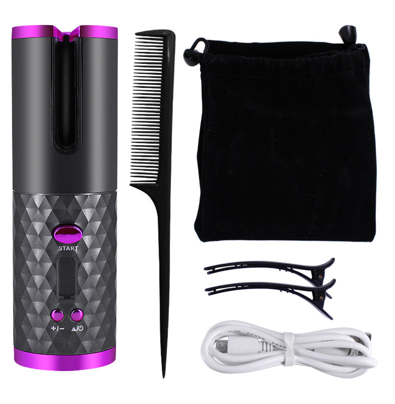 Automatic Cordless Hair Curler with Large Iron Slot-Self Curling in 5 min