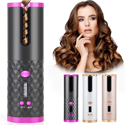 Automatic Cordless Hair Curler with Large Iron Slot-Self Curling in 5 min